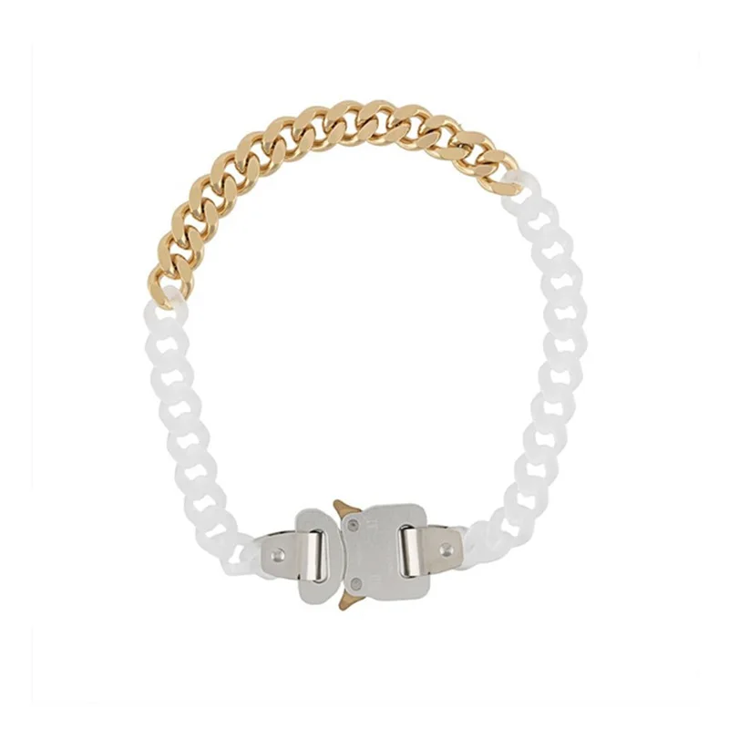 

20FW ALYX BUCKLE NECKLACE Men Women 1017-ALYX-9SM Logo Charm Necklaces Hollow Openwork Letters Stainless Steel Chain Colorfast