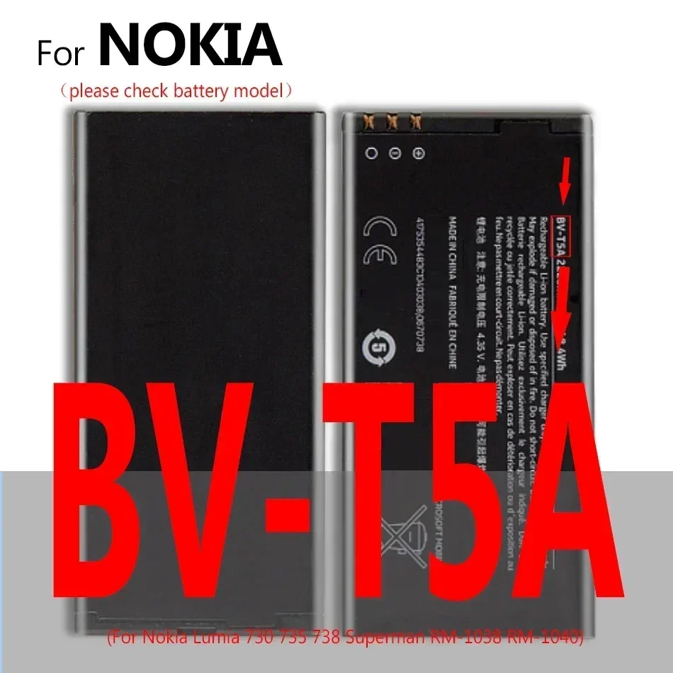 Аккумулятор BV-T5E/5XW/T5A/5QW BL-5C/4C/5H/5T/4YW BP-4GWA/5Z/3L/5T/4GW для Nokia Lumia 930 925 730 700 630 625 1020 950 1112 1202