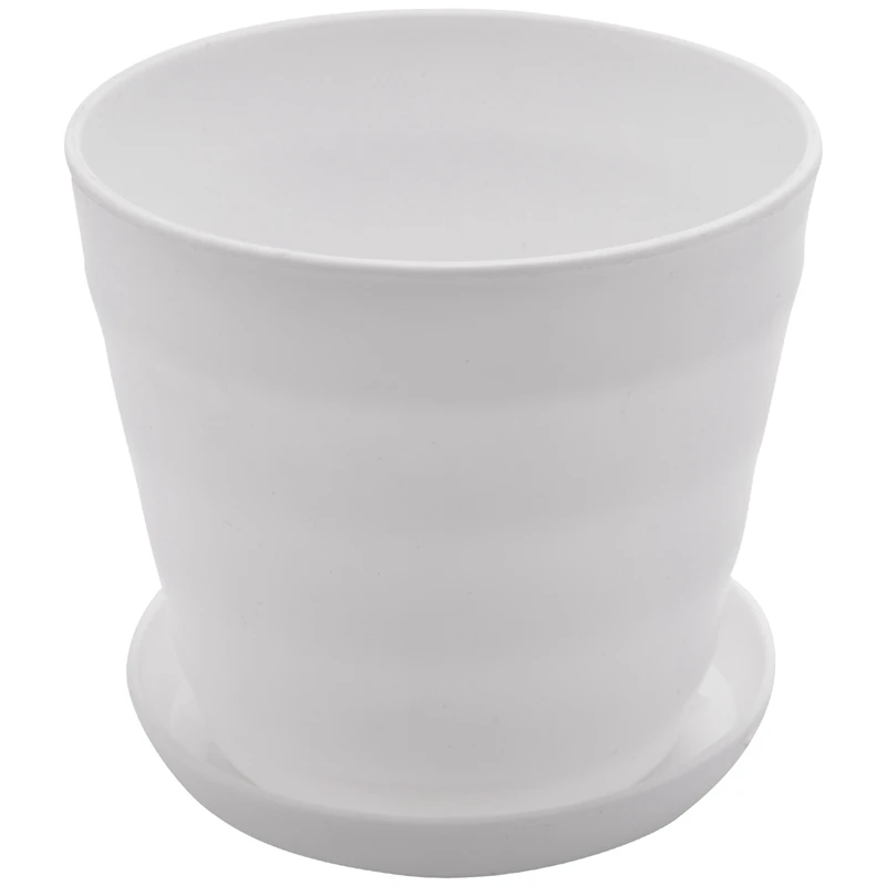 Акция! Пластиковый круглый цветочный горшок держатель для растений с лотком