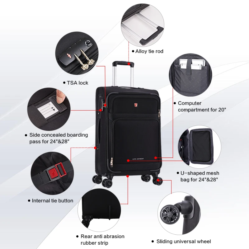 OIWAS Carry On Suitcase 20/24/28 Inch Business Travel Bag Rolling Luggage Trolley Case Rolling Wheels Men Women Luggage Trip