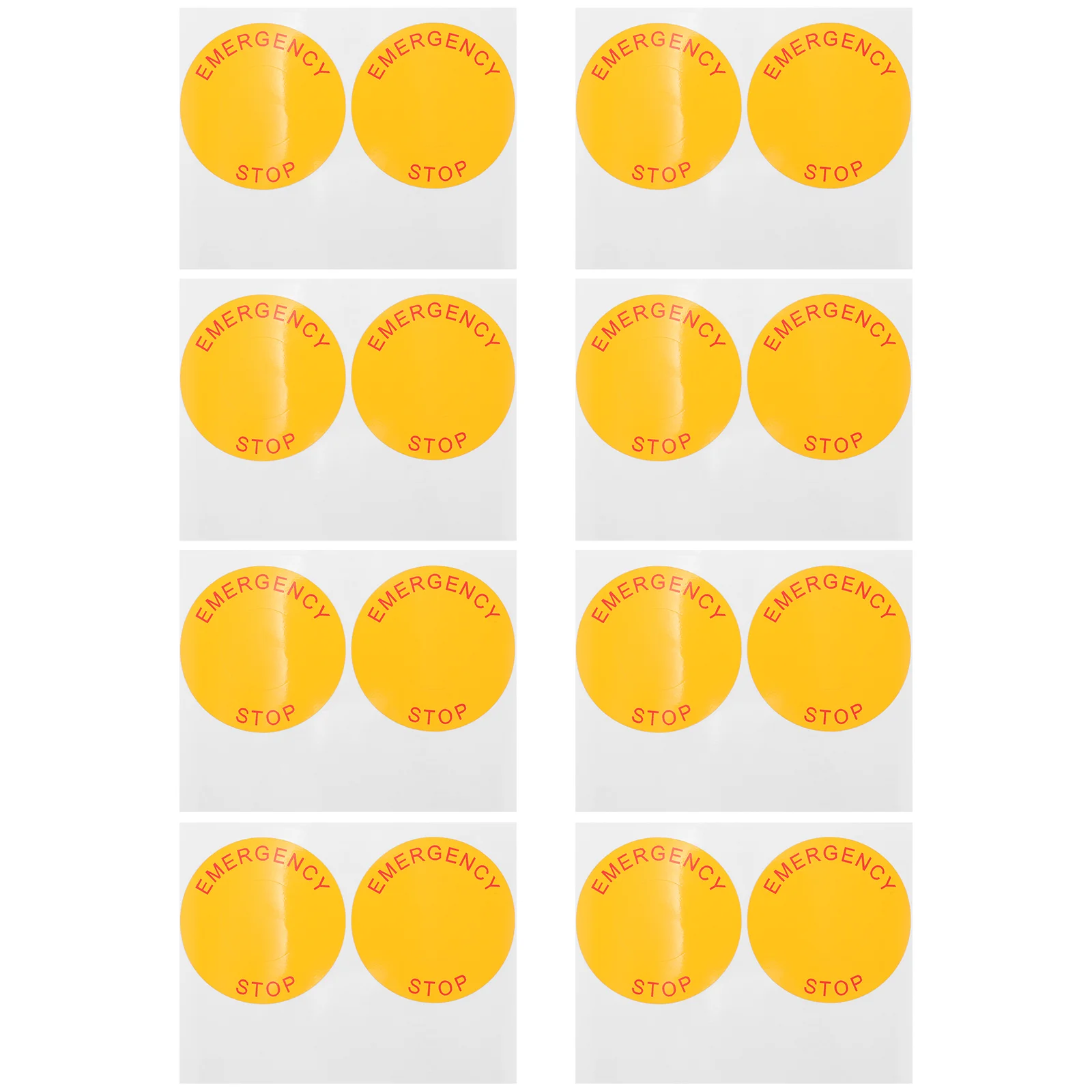 

8 Sheets Sign Emergency Stop Decals Label Equipment Sticker Applique Machinery Stickers
