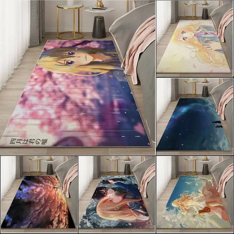 

Your Lie In April Anime Kitchen Mat Bedroom Living Room Carpet Entrance Doormat Home Hallway Floor Mat Bathroom Anti-Slip Rug
