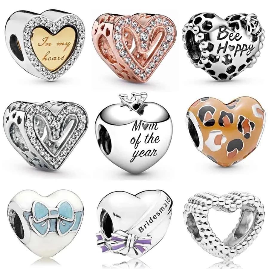 

Оригинальные блестящие бусины свободной руки, блестящие в моем лучшем сердце подружки невесты, подходят для бриллиантов, серебряные подвес...