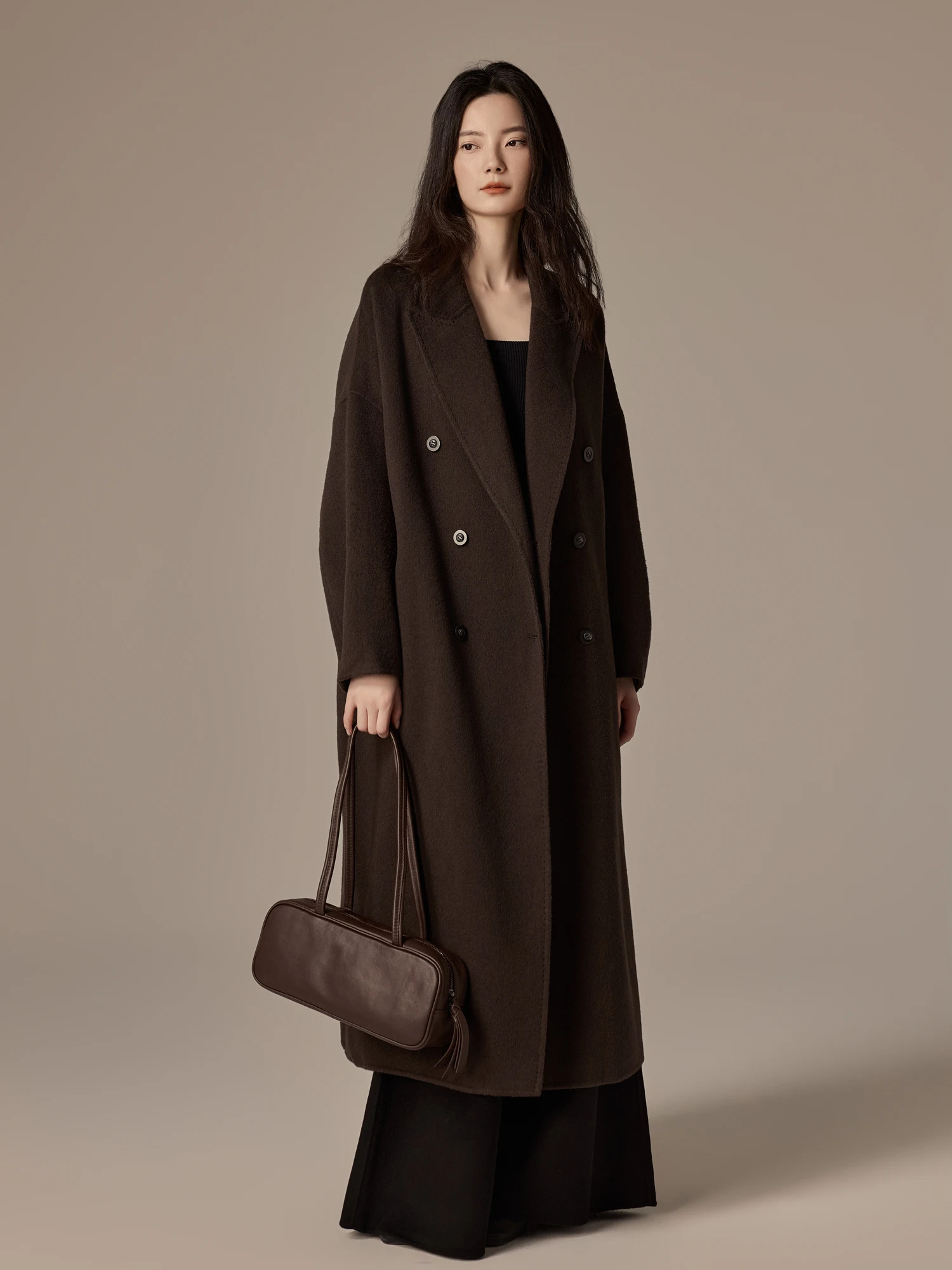 Высококачественное минималистичное двустороннее пальто из флиса