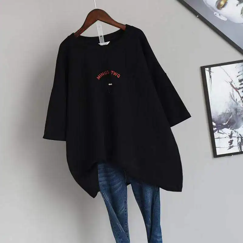 Plus Size Women Clothing Loose Elastic Comfort T Shirt Lady Summer Big Large Add Size Comfort Tops Casual Oversize Female Shorts