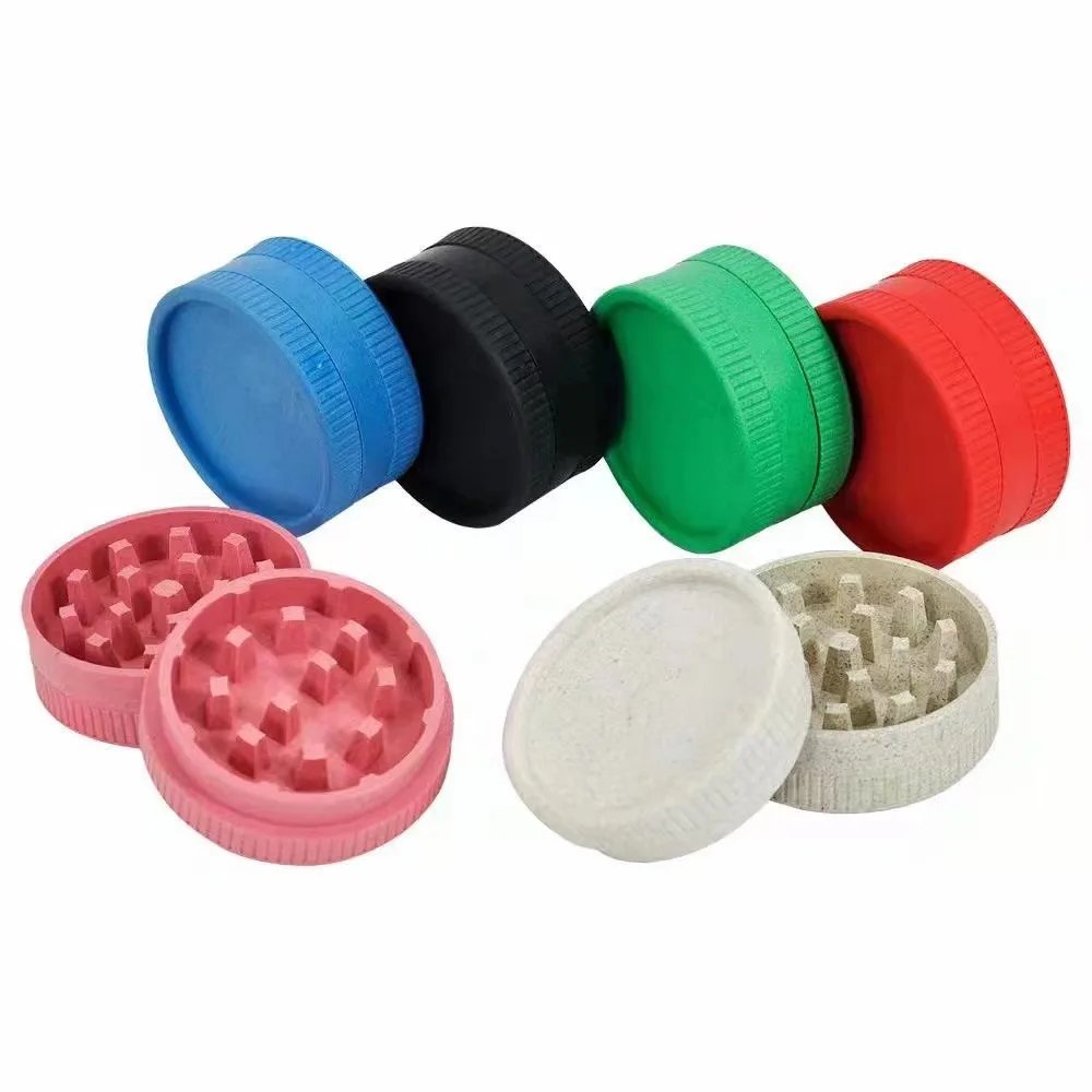 

55Mm Cigarette Crusher 2 Layer Smoke Grinder Herb Tobacco Smoking Accessories Degradable Plastic Smoker Gifts