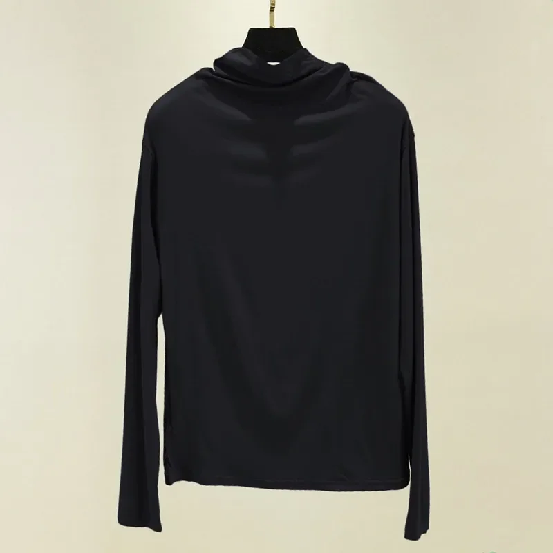 Женский топ из модала с высоким воротником и утягивающий длинными рукавами