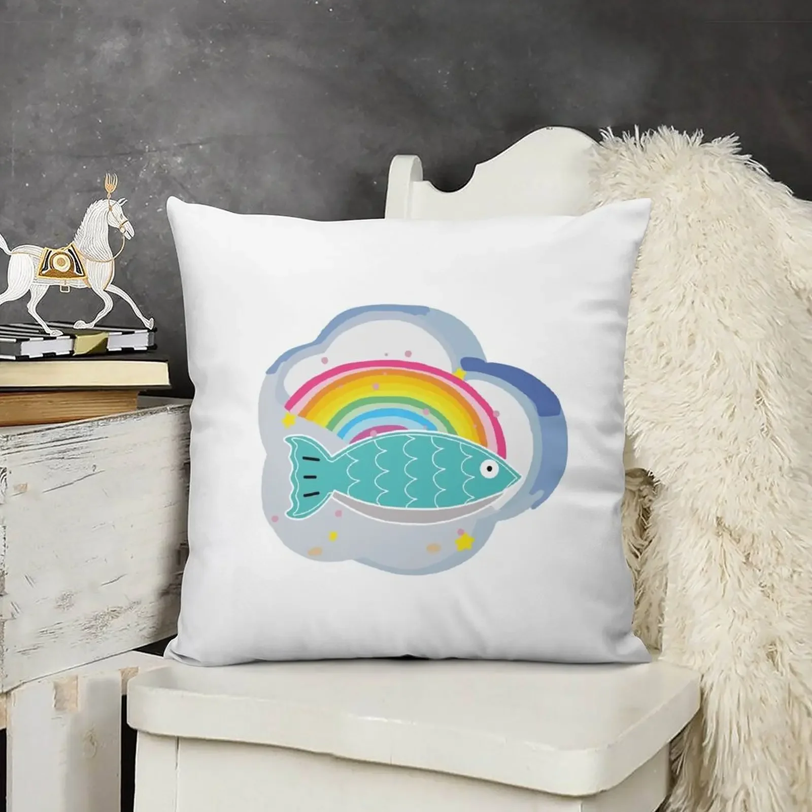 FISH UPON THE SKY (GMMTV) Декоративная подушка в клетку чехол для диванной подушки