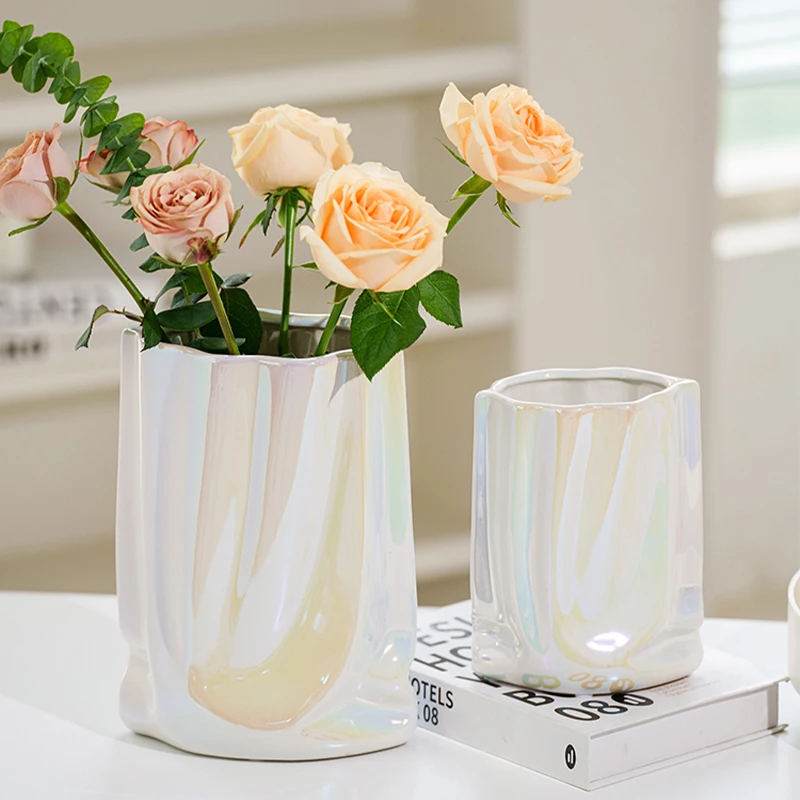 

Modern Luxury Office Vase White Chinese Ceramic Bedroom Advanced Vase Creative Design Dekoration Wohnzimmer Home Decoration