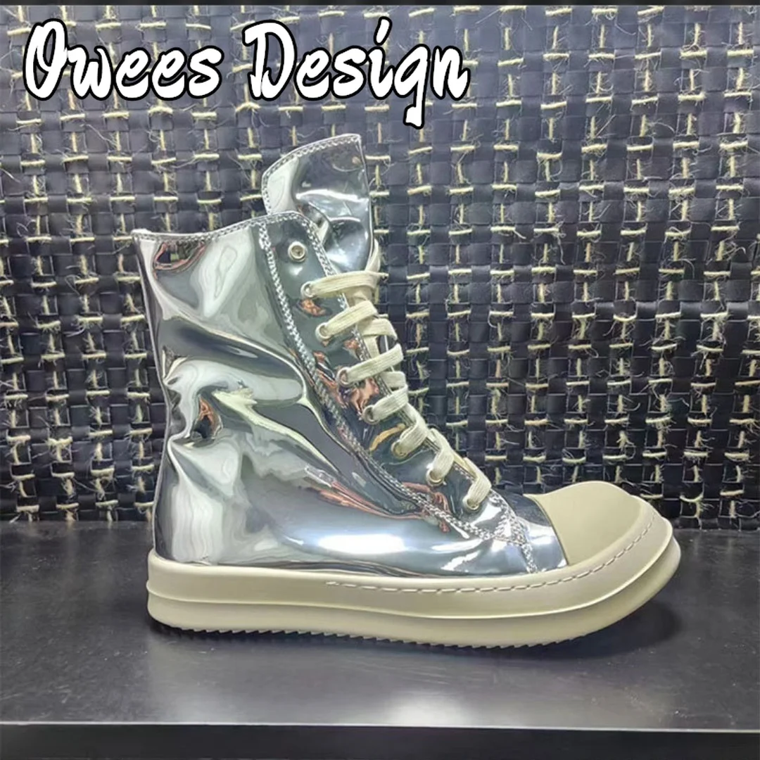 Дизайнерские уличные кроссовки oherba лакированная кожа женская спортивная обувь
