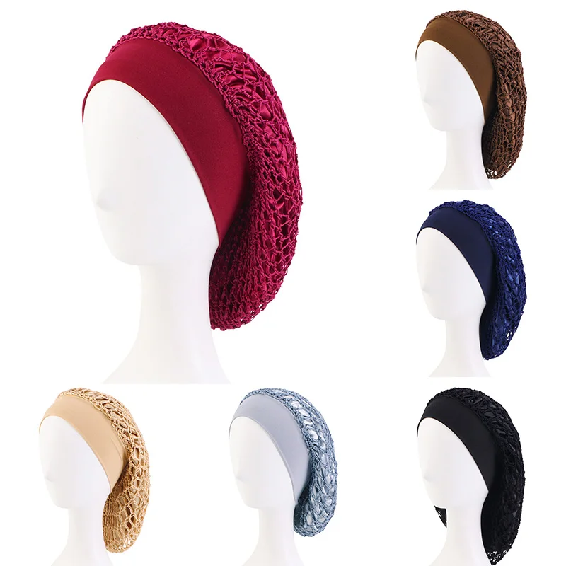 

Women Extra Large Satin Long Sleep Cap for Dreadlocks Curly Hair Bonnet Loose Night Sleeping Hat Elastic Band Headwrap Stretchy