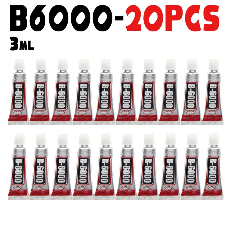 20pcs B6000 Glue Diy Jewelry Point Drilling Soft Mobile Phone Screen Repair With Precision Applicator Epoxy Resin Adhesive 3ml