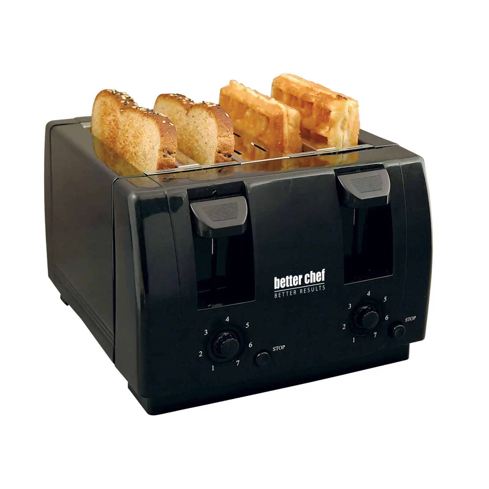 

4 Slice Dual-Control Black Toaster