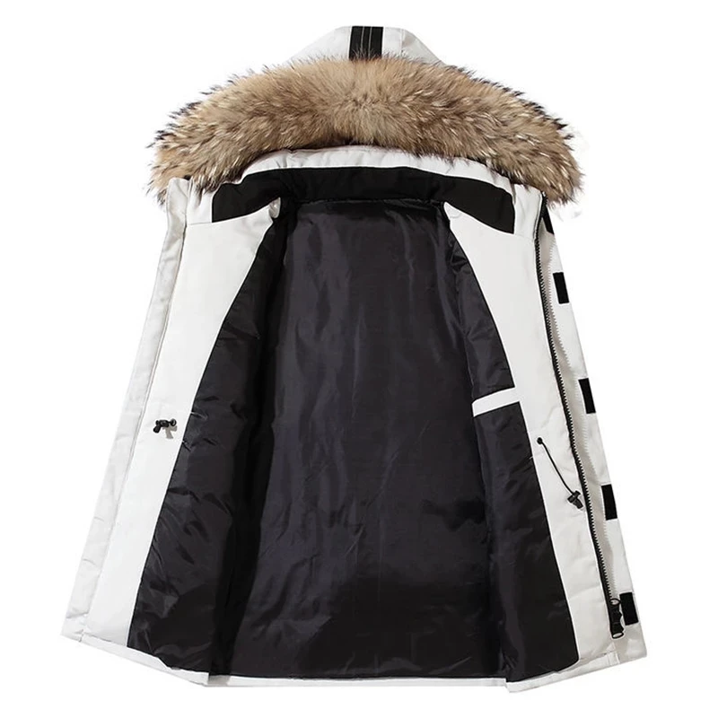 Winter Warm Men Down Jacket Casual Autumn Stand Collar Puffer Thick Hat White Duck Parka Coat New Men's Down Jackets Windproof