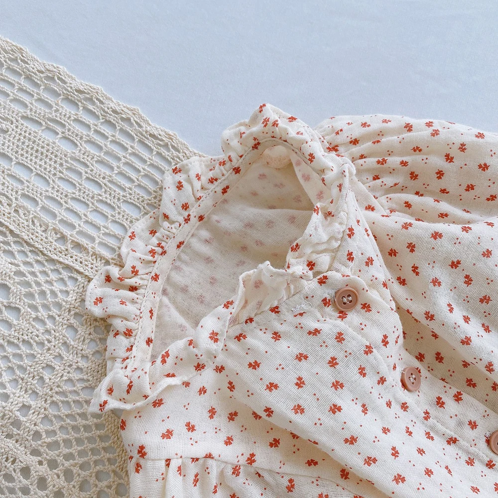 Хлопковый комплект одежды для девочек с цветочным узором