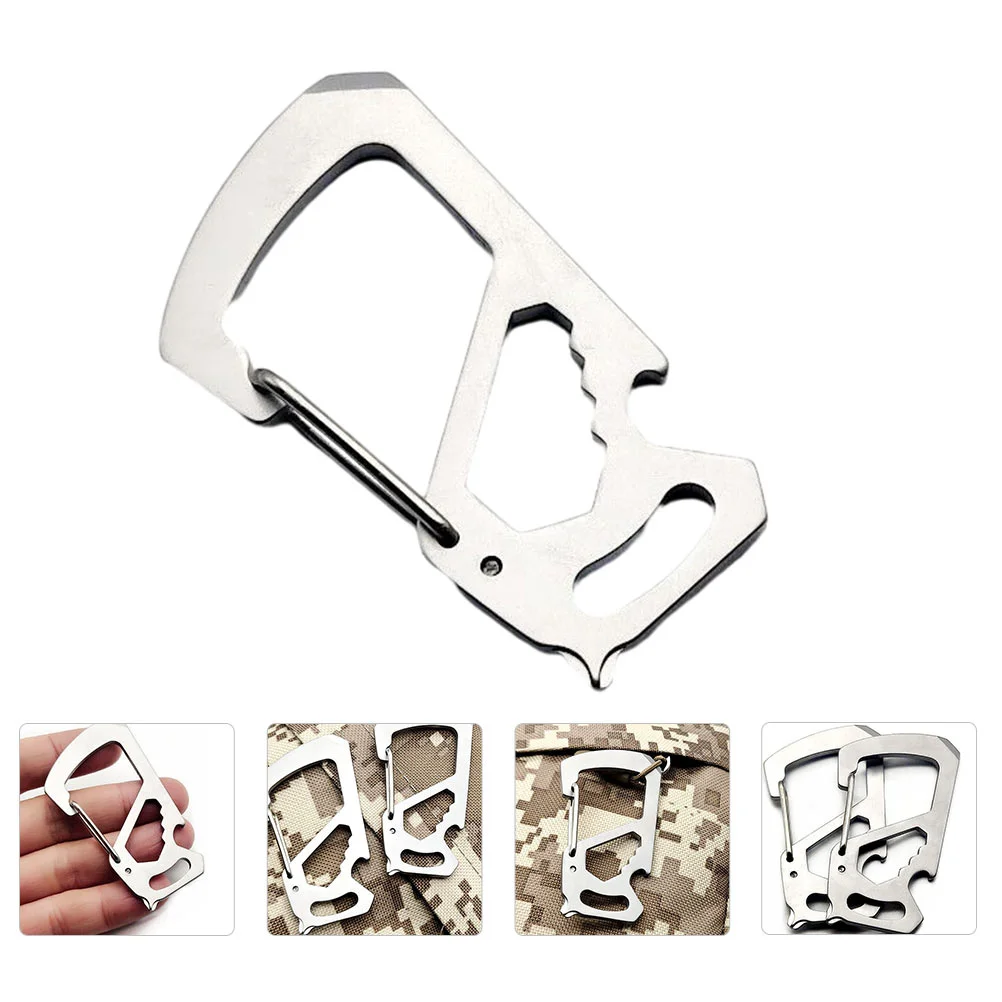 

Портативный D-образный карабин из нержавеющей стали (серебристый)