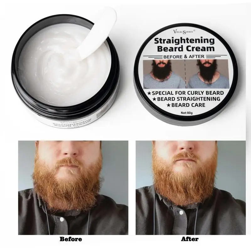 80g Straightening Beard Cream Beard Softener Cream Beard Styling Cream Mustache Styling Cream Universal Beard Trimmer Cream