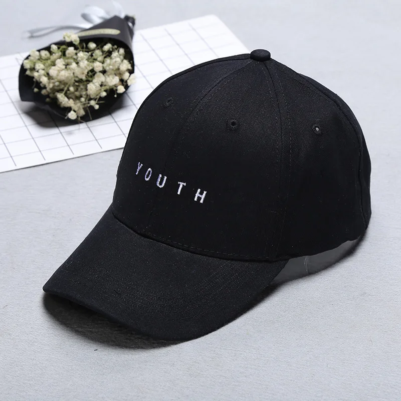 

Summer Baseball Cap New Cotton Mens Hat Youth Letter Print Embroidery Solid Unisex Sunhat Women Men Hats Snapback Hip Hop Hat