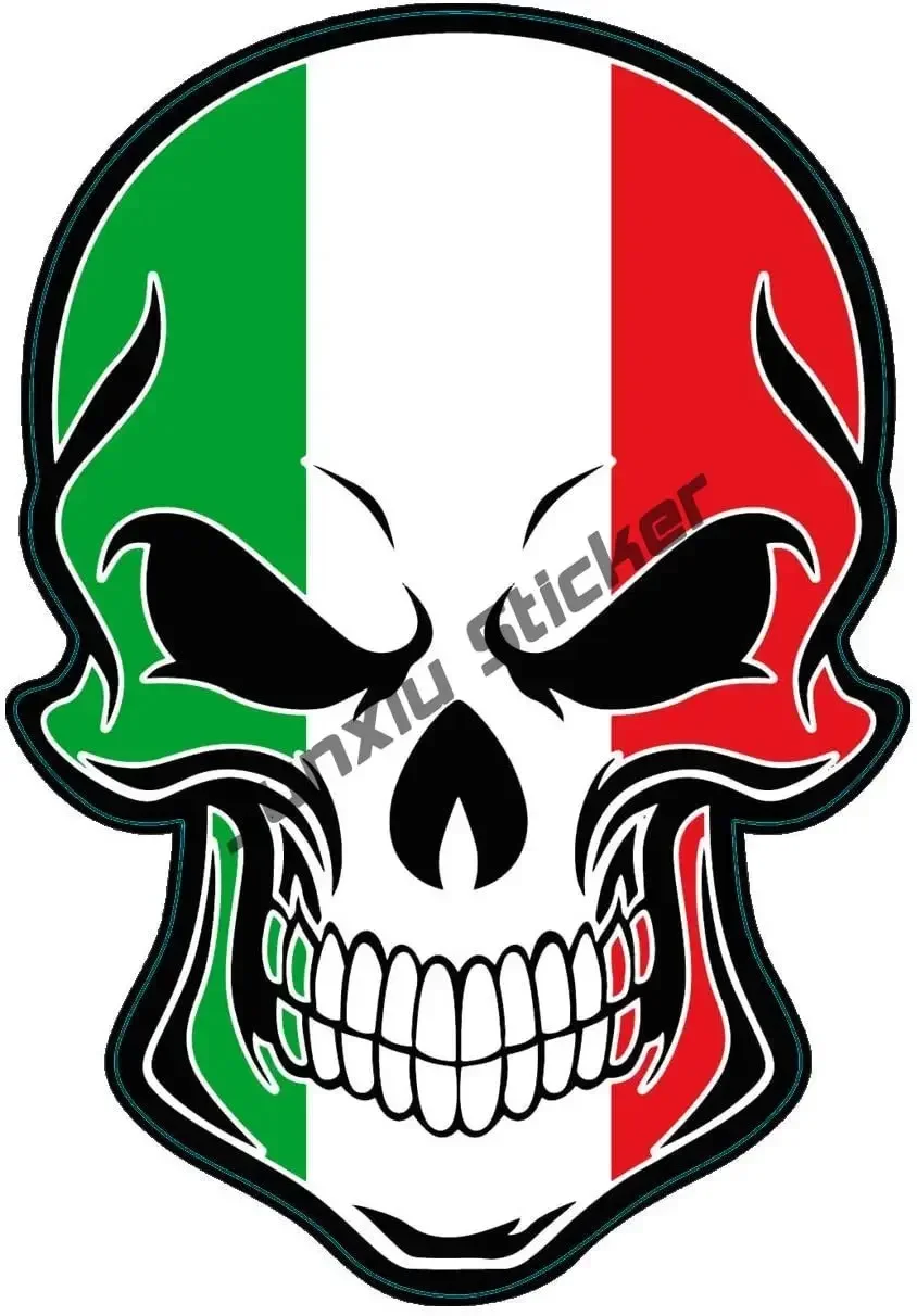Italian Flag Skull Vinyl Decal Motif External Car Stickers