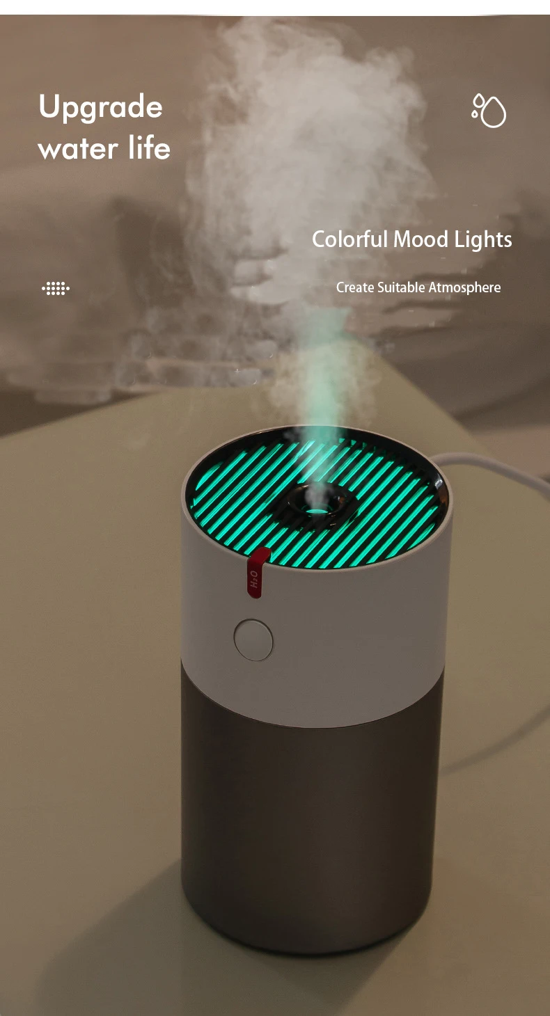 

Aromacare 220 мл мини-увлажнитель воздуха для дома и автомобиля, двойной USB Ультразвуковой портативный аромадиффузор с носветильник щением, генер...