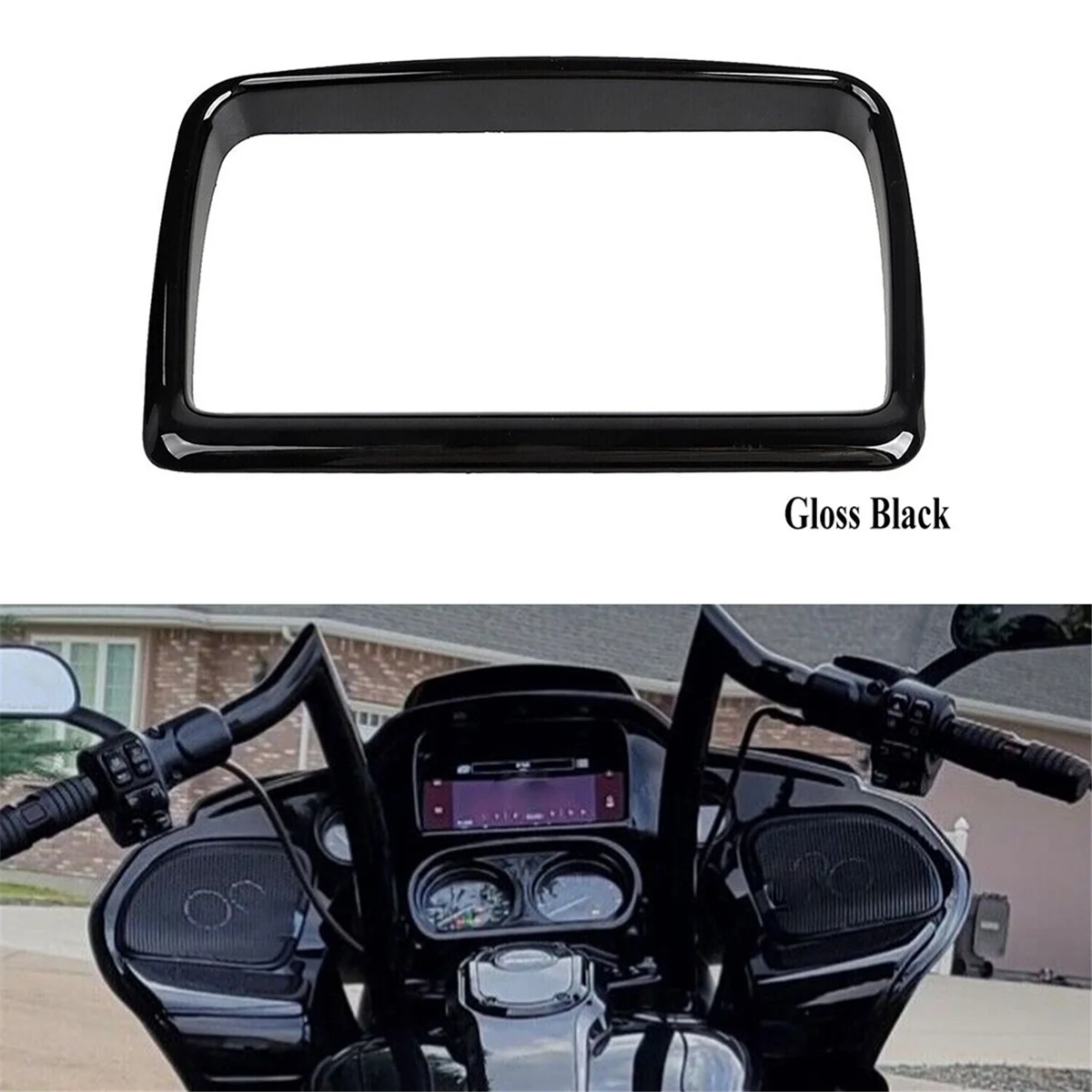 Глянцевая черная рамка для радиоприемника мотоцикла подходит Harley Road Glide FLTRX Ultra