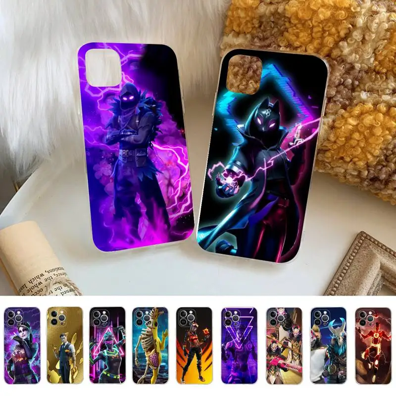 

Cartoon B-Battle R-Royales F-Fortnites Phone Case For iPhone 14 13 12 Mini 11 Pro XS Max X XR SE 6 7 8 Plus Soft Silicone Cover