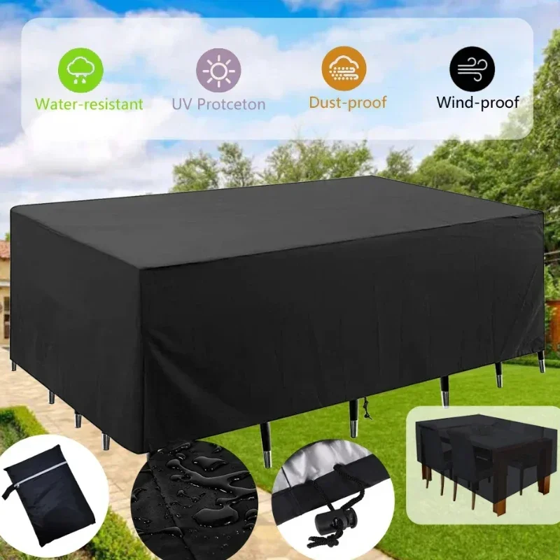 210D сверхмощный водонепроницаемый чехол для мебели патио прямоугольный садовый