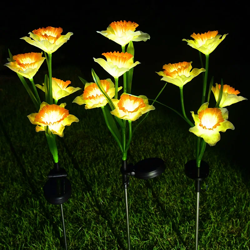 

Solar LED Lights Outdoor Garden Balcony Decorative Solar Elegant Daffodils Flower Lights LED Narcissus Lotus Lawn Night Light