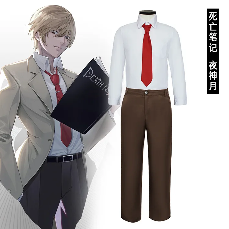 

Anime Men DEATH NOTE Cosplay Costume Women Yagami Light School Uniform Role Play Costumes Coat Pants Suit