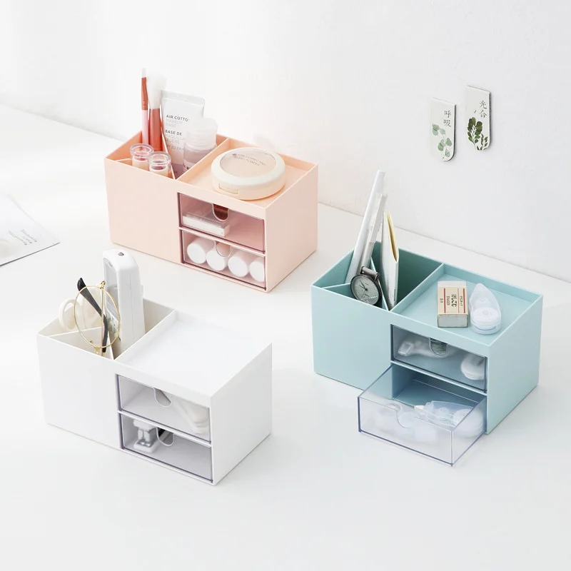 

Пластиковый органайзер для косметики, коробка для хранения ювелирных изделий с ящиками, отдельная настольная отделочная коробка, офисные п...