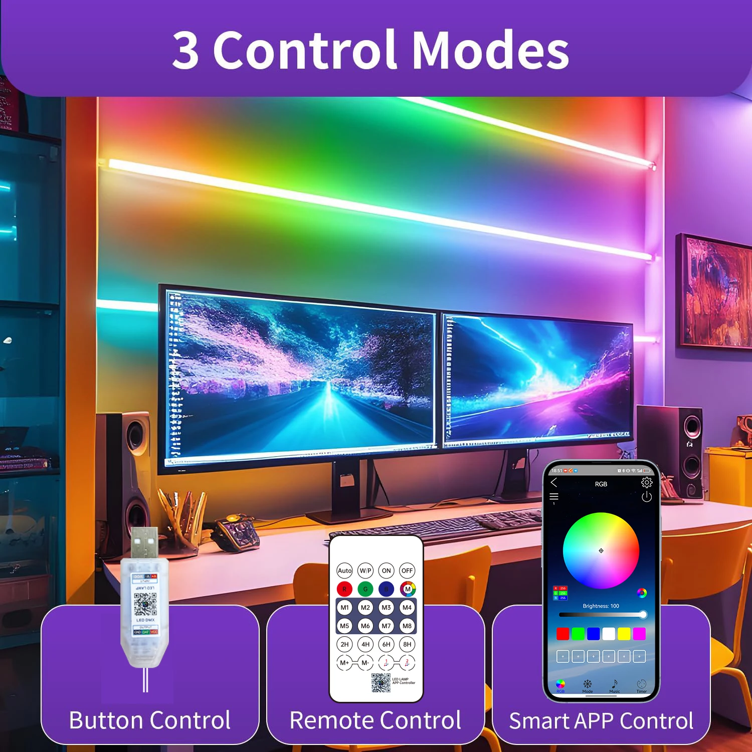 Фото Светодиодная RGB-лента Bluetooth Neon 1-10м, DC5V, USB, IP65, водонепроницаемая, гибкая, с управлением через приложение/пульт, синхронизация с музыкой, для домашнего декора №4