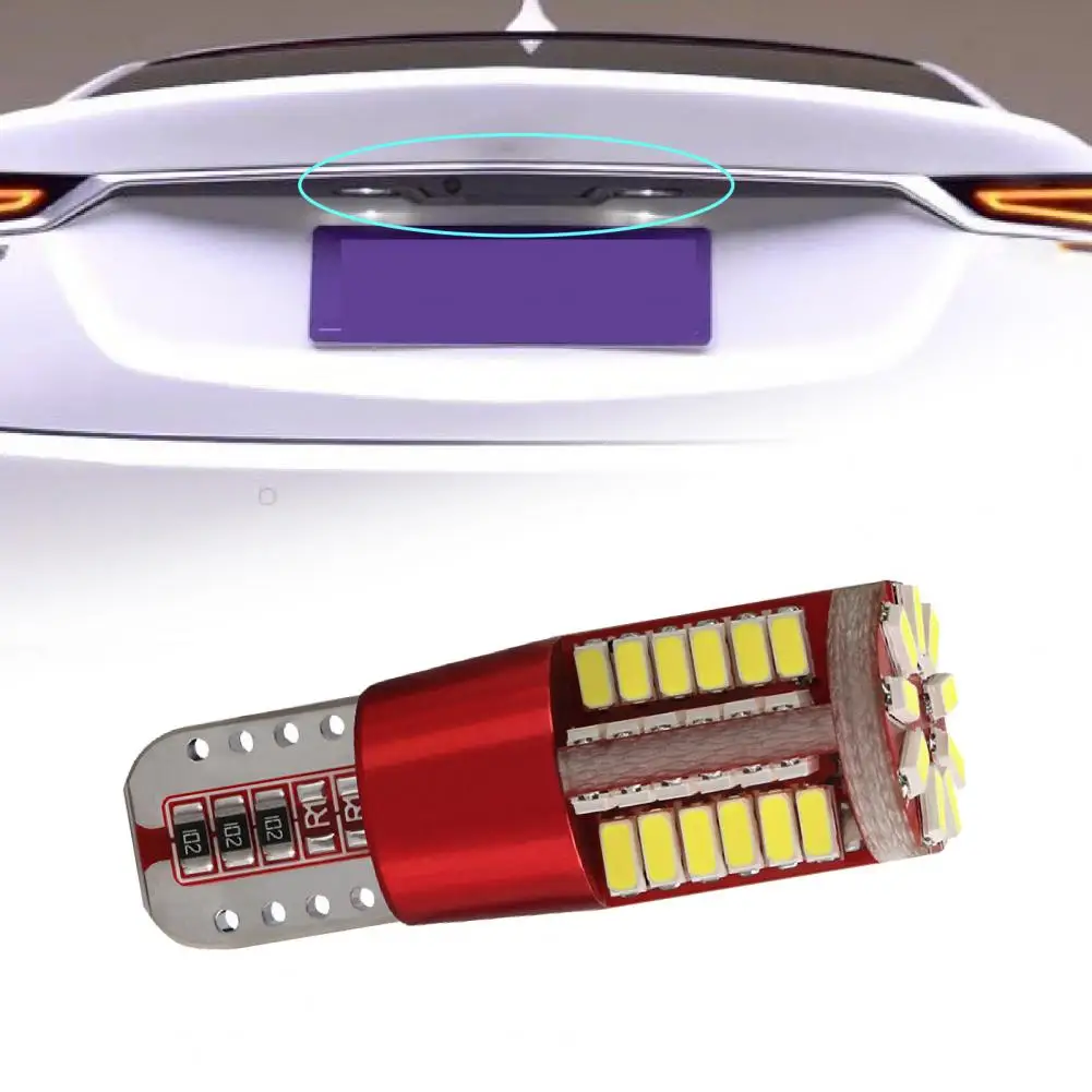

2Pcs T10 License Plate Lamp High Brightness Wear Resistant Aluminum LED Bulb Canbus Light for Car