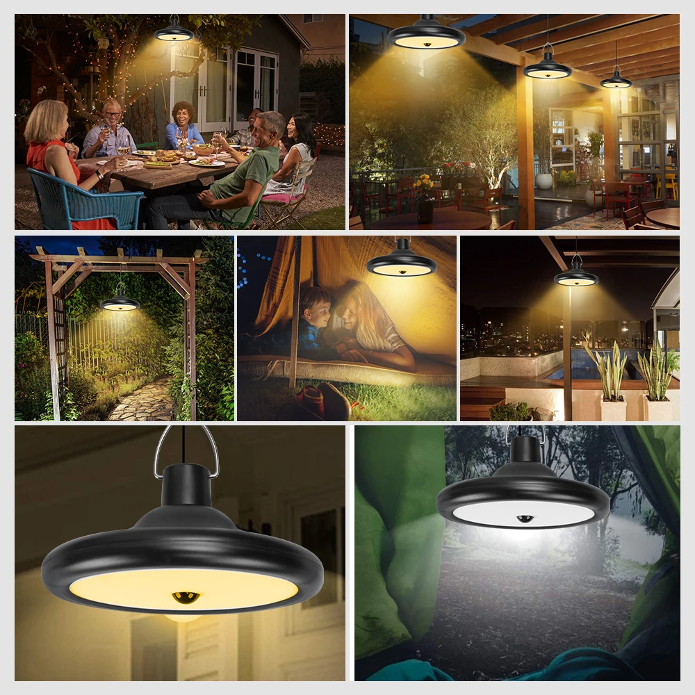 Подвесной светильник на солнечной батарее 56 светодиодов 120 Вт IP65