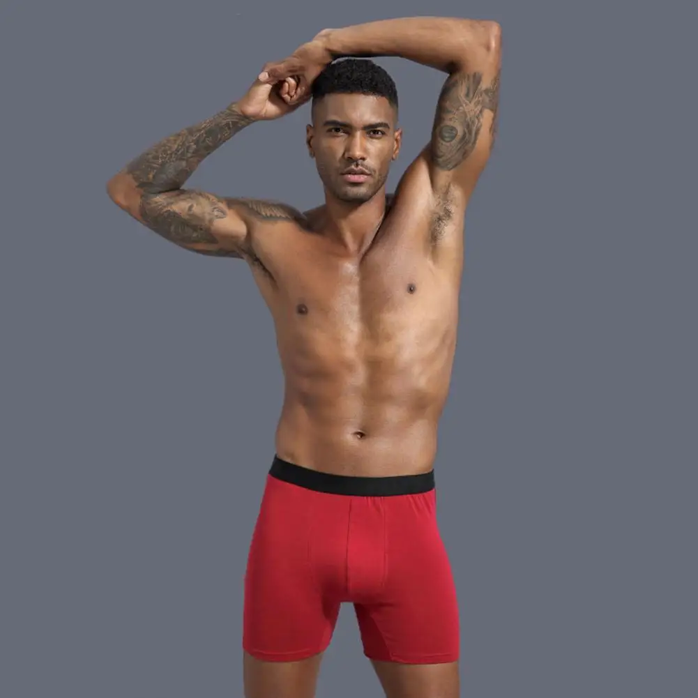 

Трусы-шорты мужские с U-образной формы, модное мягкое нижнее белье, эластичная талия, дышащие защитные длинные, для спортзала