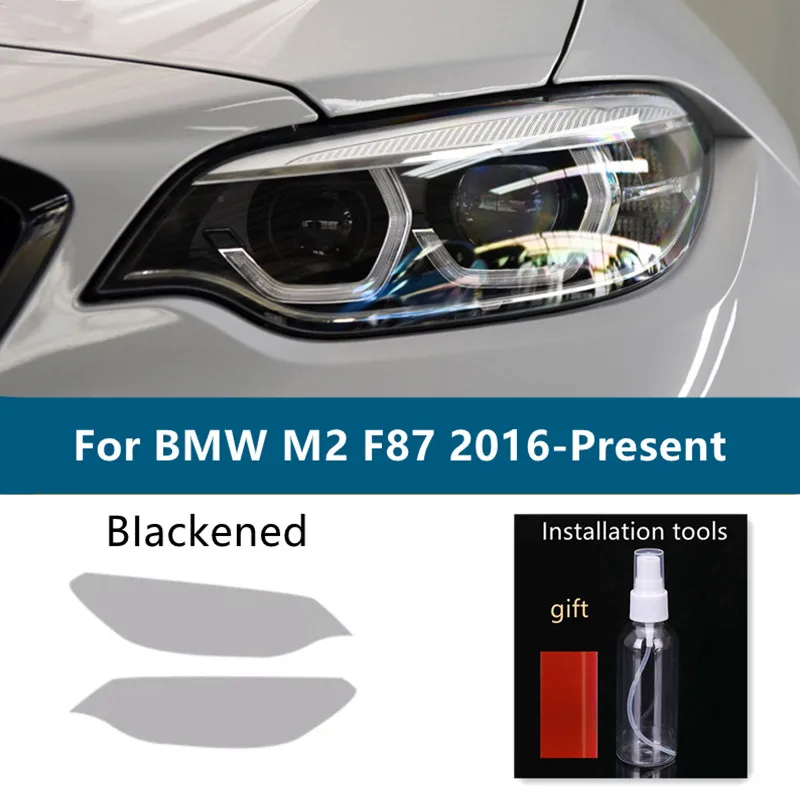 

For BMW M2 F87 Competition CS 2016-On Car Headlight Tint Black Protective Film Taillight Transparent TPU Sticker Accessories 2P