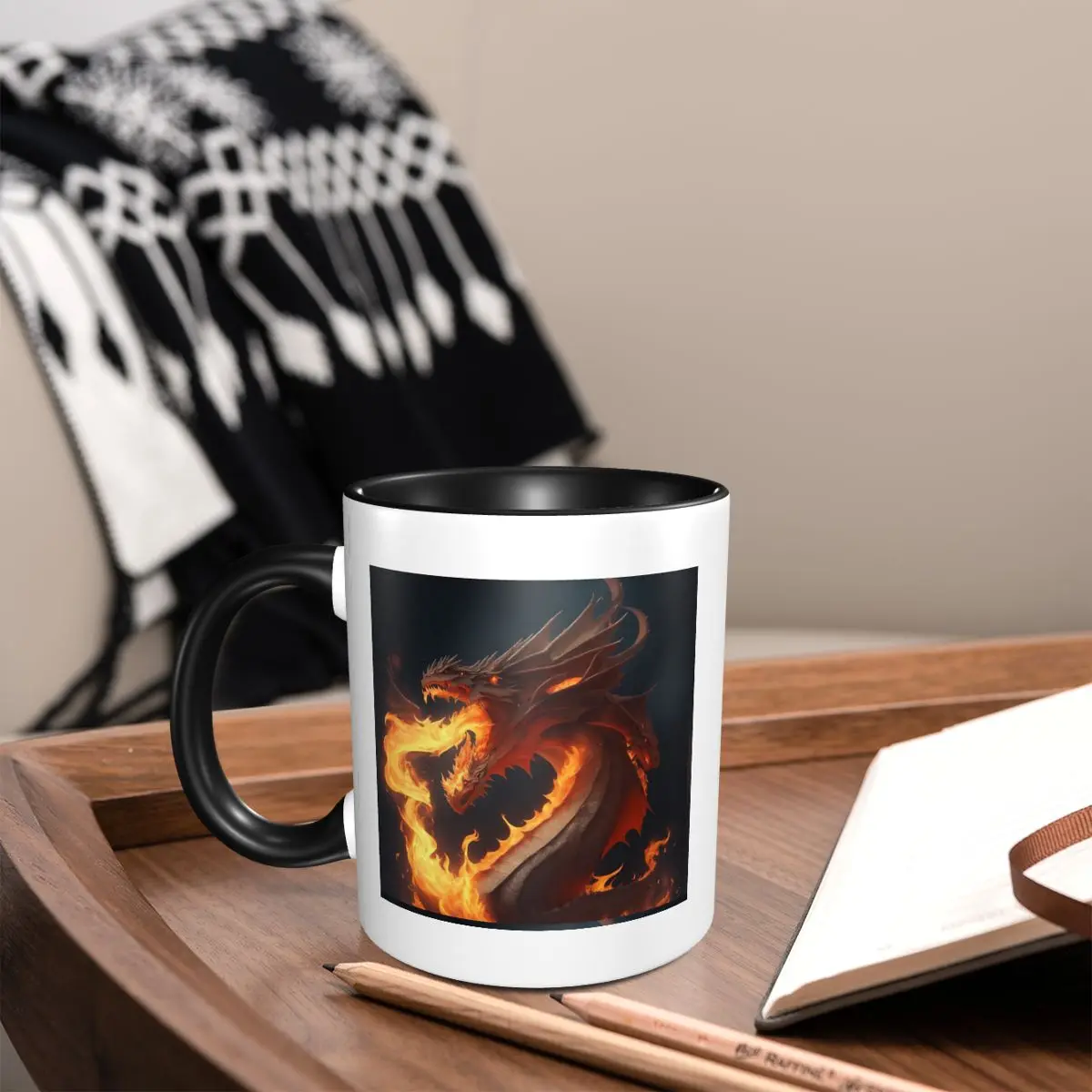 

Fire-Breathing Encyclopedia Coffee Mugs White Kitchen Personalized Accessories For Home