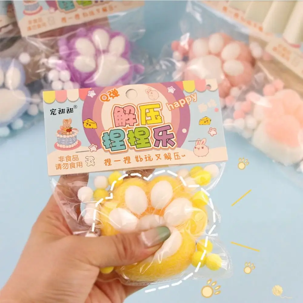 Мягкая плюшевая игрушка для сжатия кошачьей лапы сенсорная TPR мультяшная