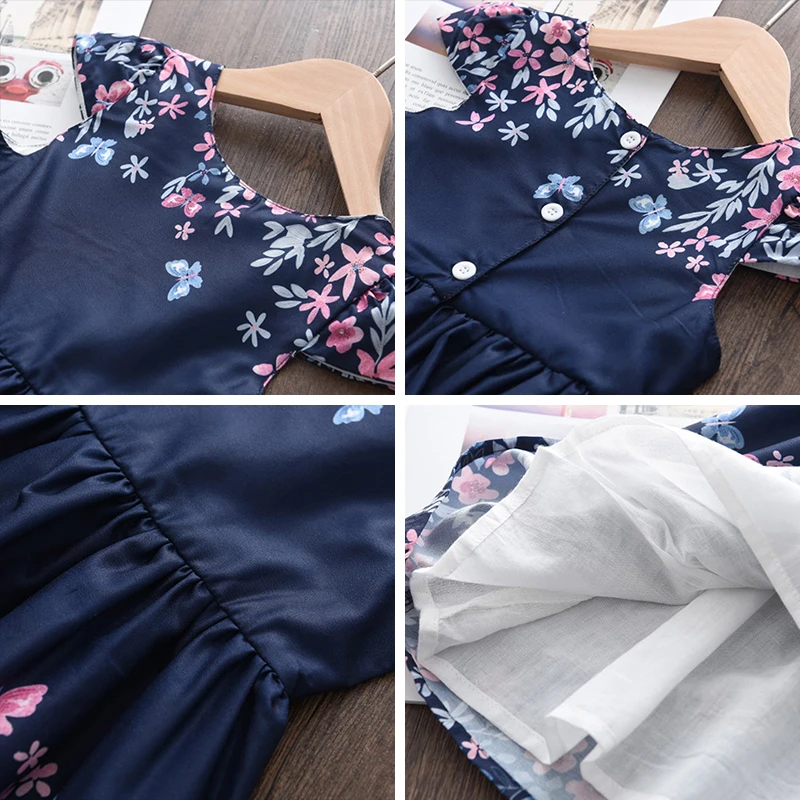 Bear Leader Girls Flowers Dresses New Summer Kids Baby Flowers Costumes Children Fashion Sleeveless Vestidos Casual Outfit 3-8Y