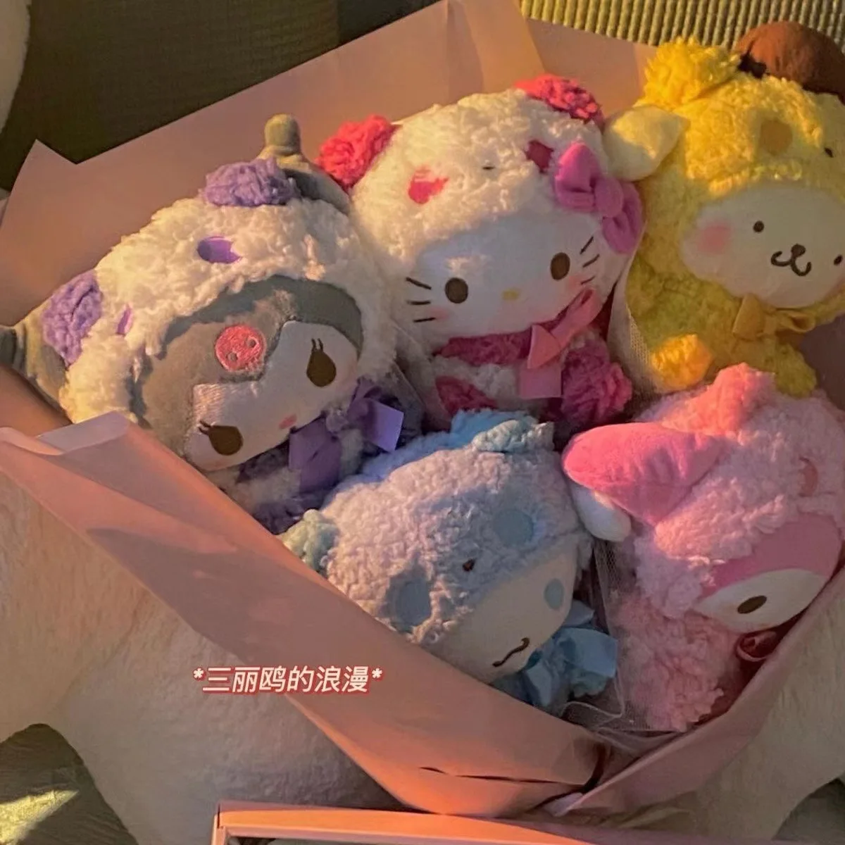 

Anime Kawaii Sanrio Hello Kitty Kuromi Cute Cartoon Children's Doll Creative Bedroom Desktop Doll Decoration Gift for Children