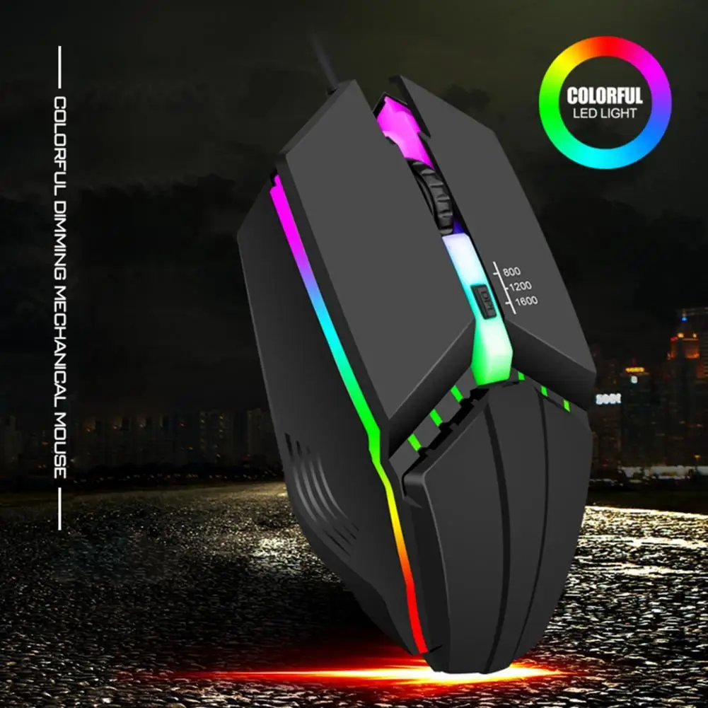 

X3 Wired Game Mouse 1600DPI Optical 4 Button Usb Mouse With Led Colorful Lights For Desktop Laptop Computer