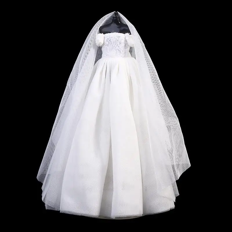 

Barbie Dress Bjd Doll Clothes Princess Deluxe Trailing Wedding Bride Marriage Dress Fantasy Toys Gift For Barbie Accessories