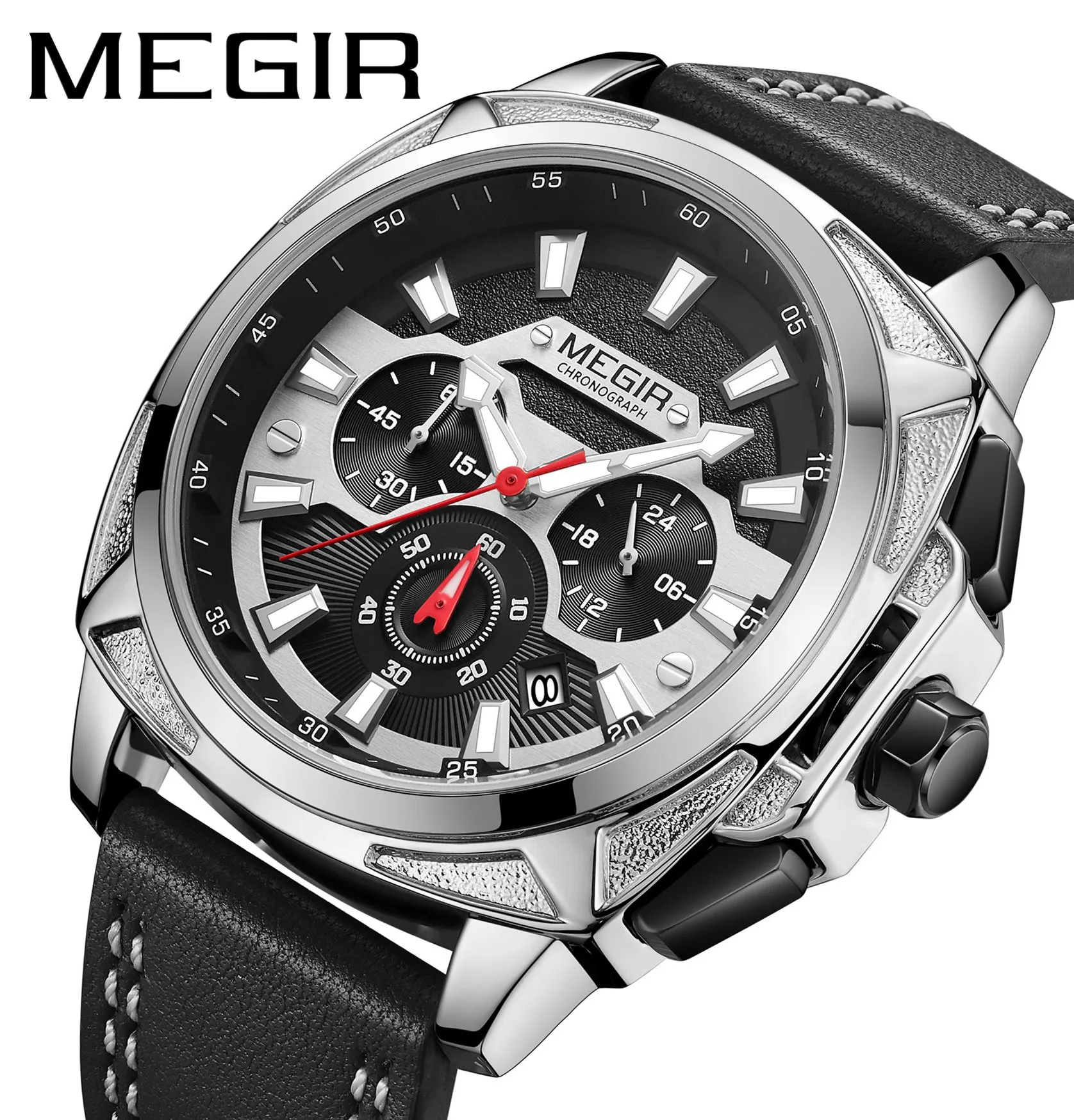 

MEGIR Relogio Masculino Watches Men Fashion Leather Band Sports Military Watches Luxury Quartz Business Wristwatch Reloj Hombre