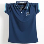 Рубашка-поло мужская, из дышащего хлопка, с двусторонними полосками, приталенная, 2021