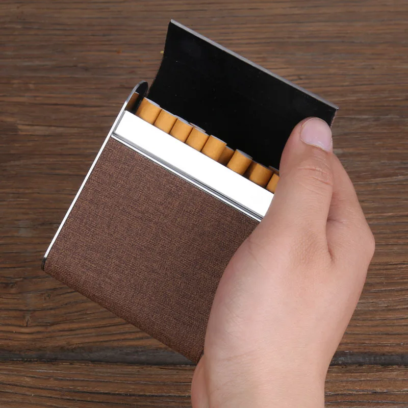 

Leather 20pcs Cigarette Container Case Bank Card Cigarette Box Tobacco Holder Mini Storage Box Father Male Friend Lover Gift Men