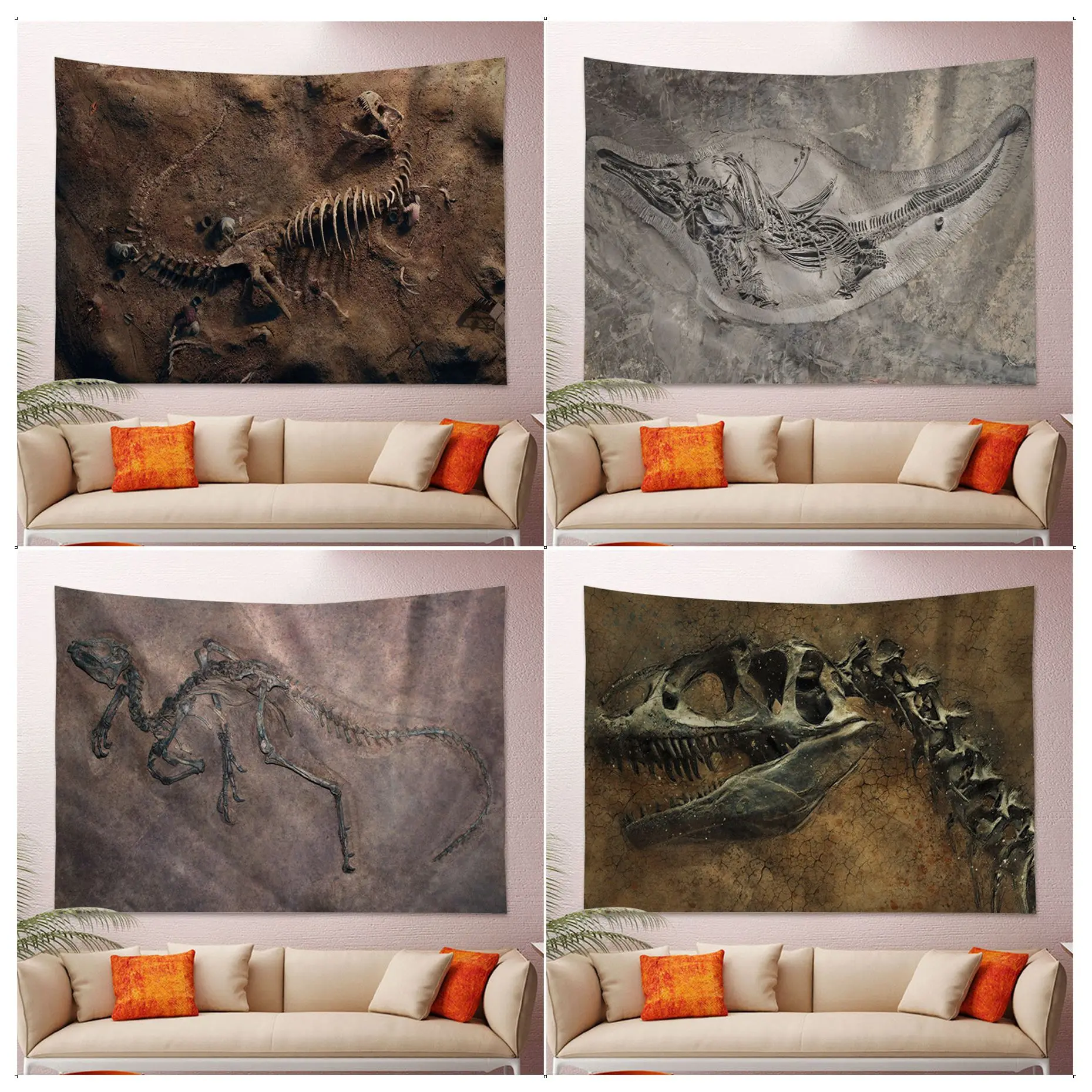 

Dinosaur Fossil Art DIY Wall Tapestry Cheap Hippie Wall Hanging Bohemian Wall Tapestries Mandala Cheap Hippie Wall Hanging