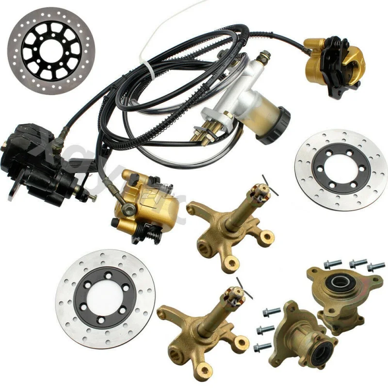 

Rear Twin Brake Caliper Pad Assembly Steering 3 Stud Hub for Buggy Quad Bike 50cc 110cc 150cc 200cc ATV Go kart