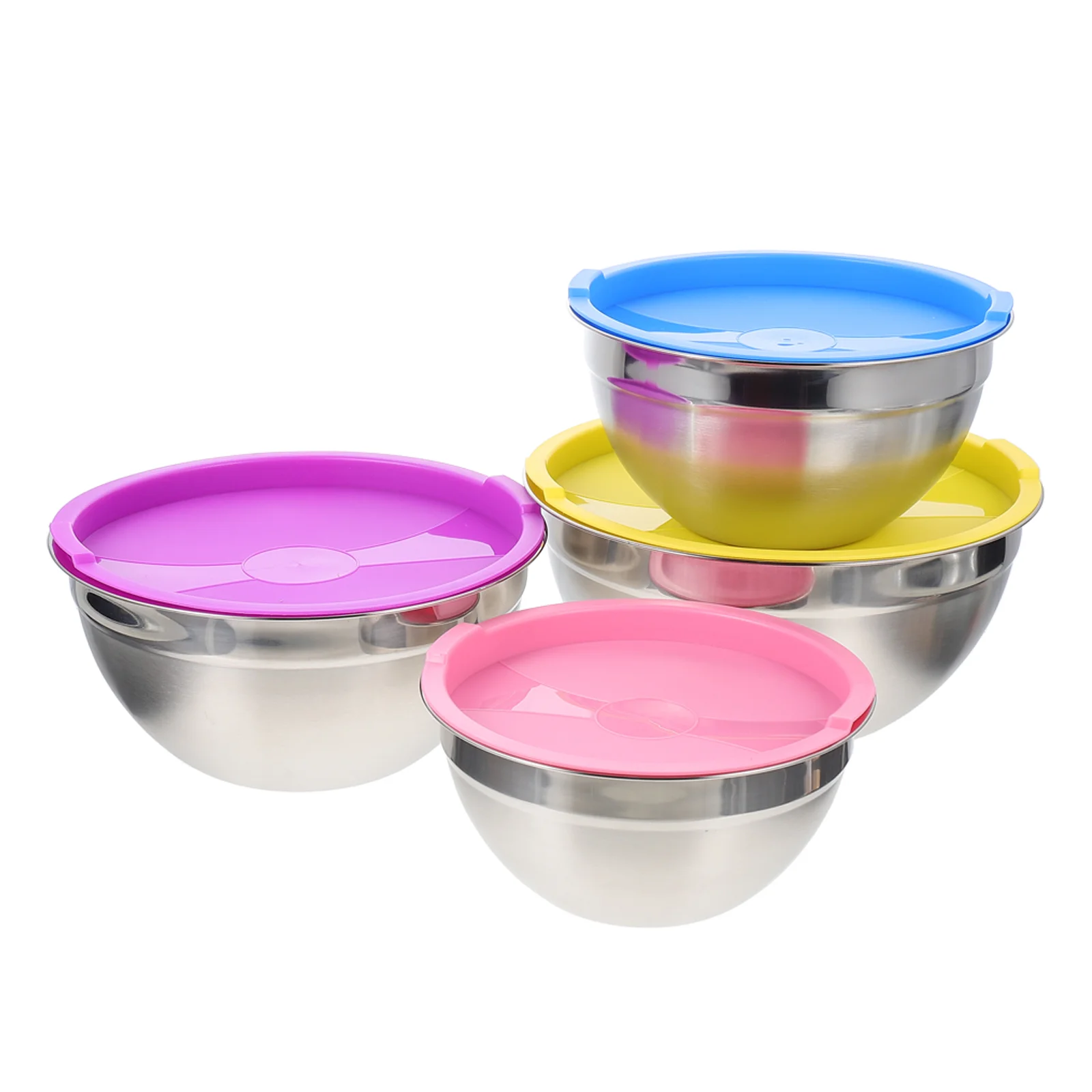 

Bowls Bowl Lids Mixing Kitchen Set Large Metal Stainless Salad Steel Cooking Lid Sets Nesting Chip Centerpiece Stacking Function