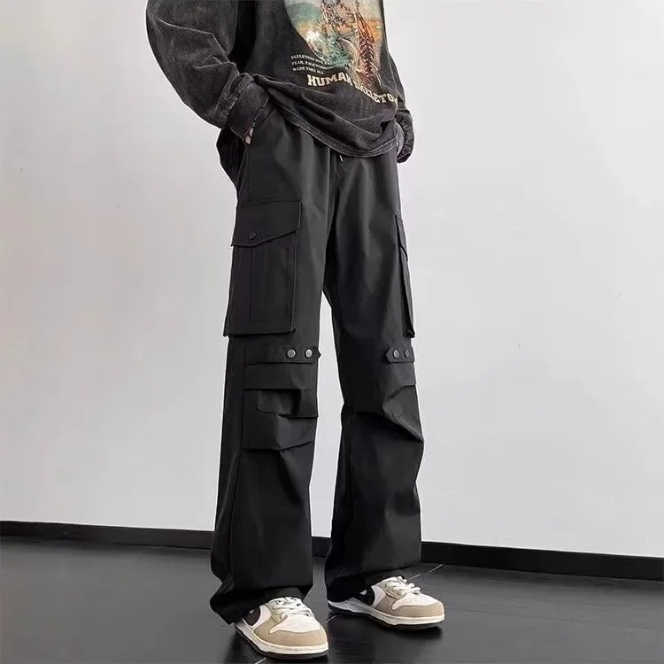 Мужские летние свободные прямые повседневные брюки в американском стиле