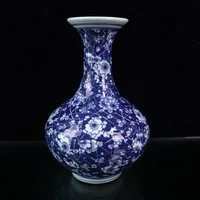 Blue and White Ice Plum Vase