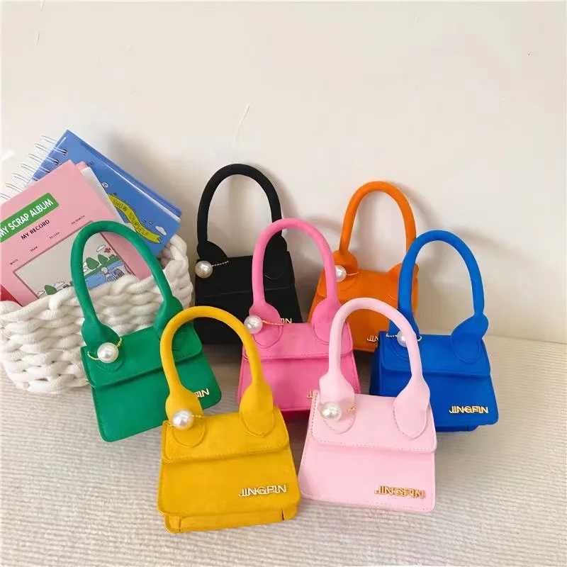 Korean Kids Purses and Handbags Mini Crossbody Bag Little Girl Pearl Small Coin Pouch Wallet Toddler Purse Kids Hand Bag Tote